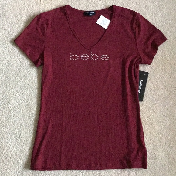 Bebe Ribbed V-Neck Tee - NWT - Picture 10 of 10
